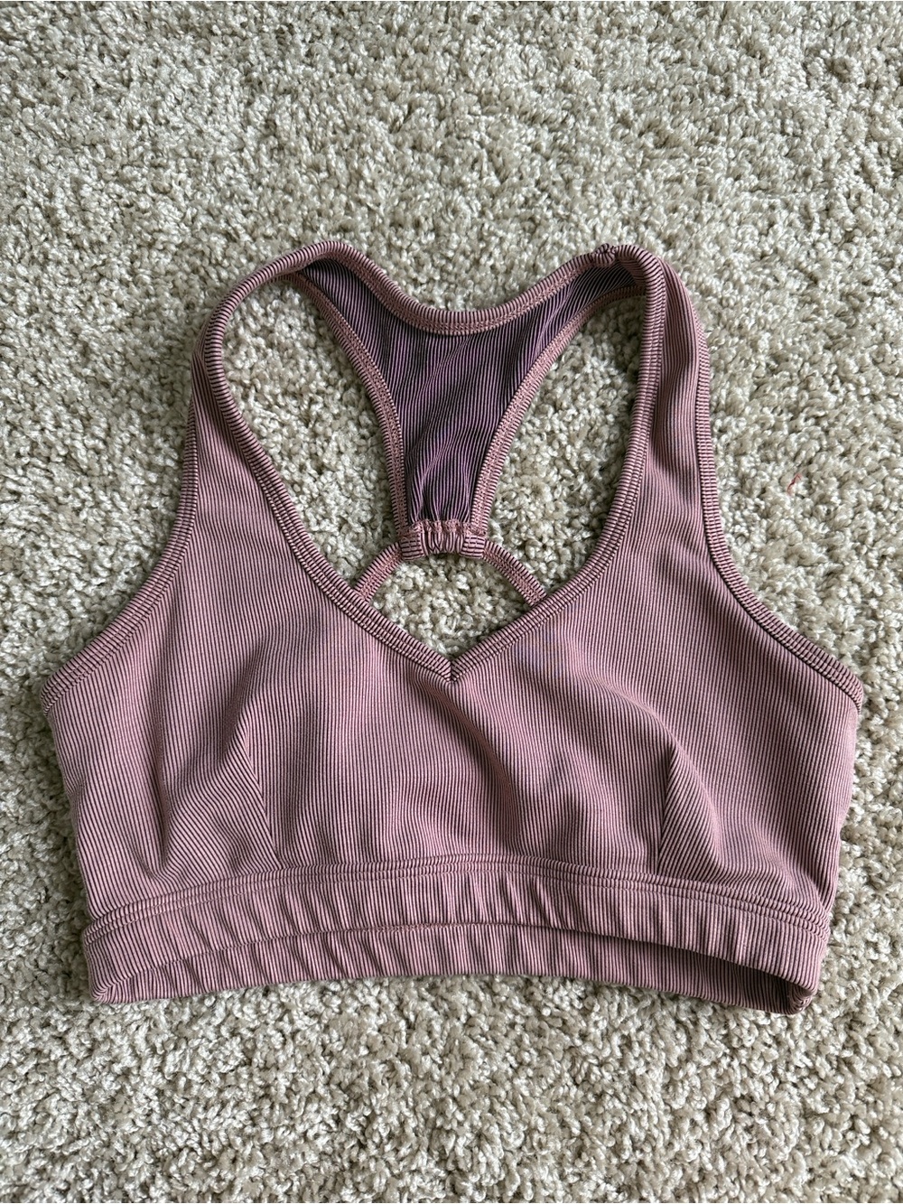 Bombshell Sportswear Ribbed Racerback Bralette - Mauve Pink - Picture 5 of 5